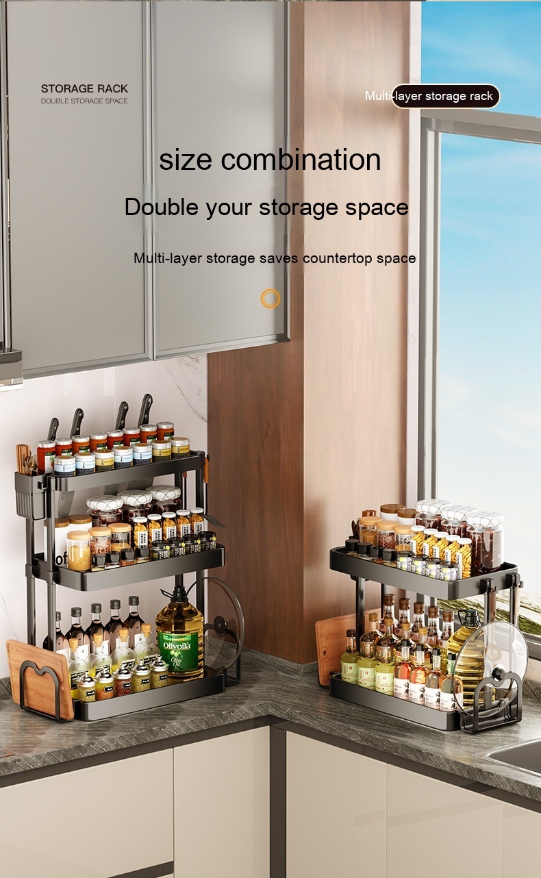 Kitchen Rack For Seasoning Multi-layer Storage Kitchen Supplies - الصورة 4