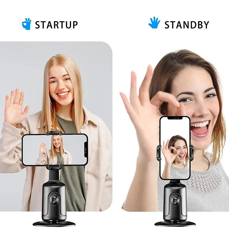 360 Auto Face Tracking Gimbal AI Smart Gimbal Face Tracking Auto Phone Holder For Smartphone Video Vlog Live Stabilizer Tripod - الصورة 8