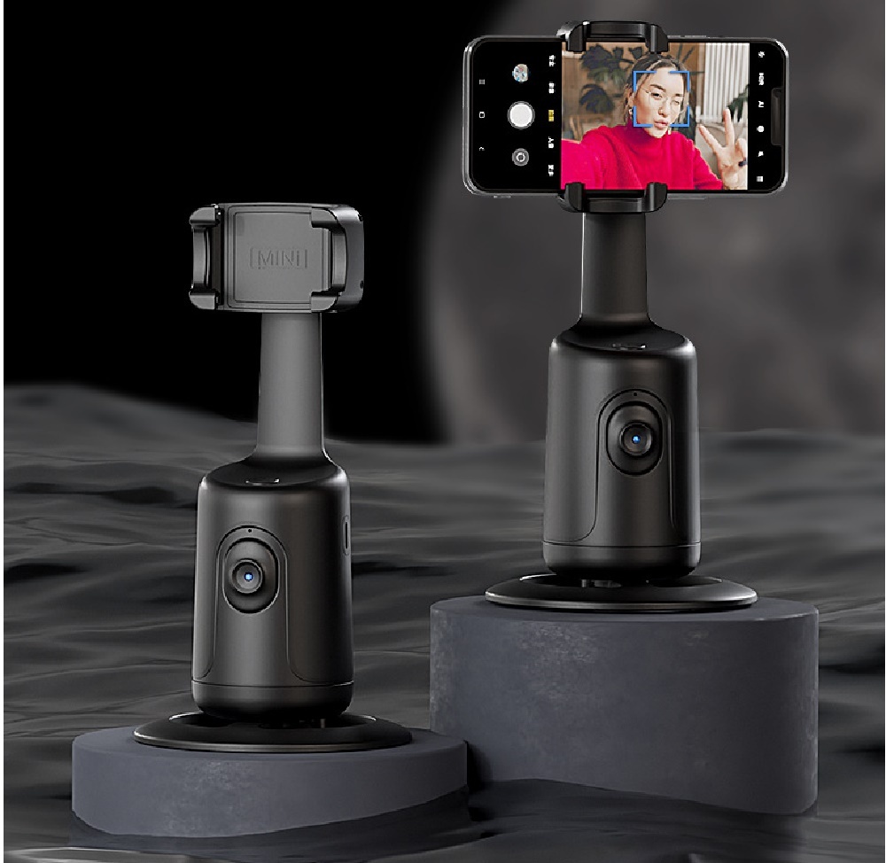 360 Auto Face Tracking Gimbal AI Smart Gimbal Face Tracking Auto Phone Holder For Smartphone Video Vlog Live Stabilizer Tripod - الصورة 2