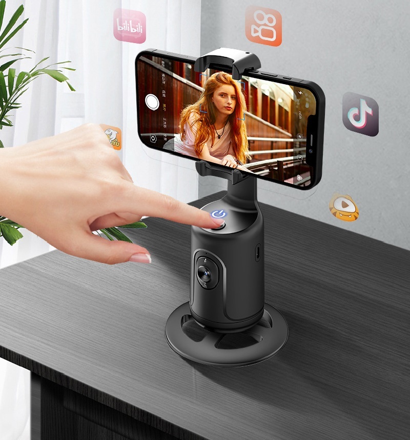 360 Auto Face Tracking Gimbal AI Smart Gimbal Face Tracking Auto Phone Holder For Smartphone Video Vlog Live Stabilizer Tripod - الصورة 3