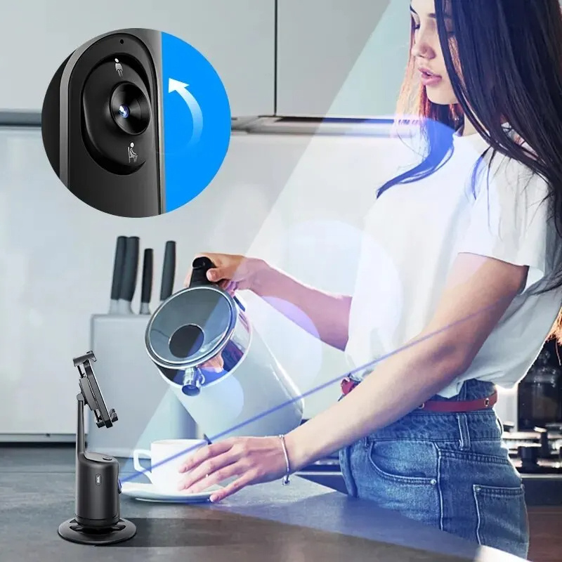 360 Auto Face Tracking Gimbal AI Smart Gimbal Face Tracking Auto Phone Holder For Smartphone Video Vlog Live Stabilizer Tripod - الصورة 7